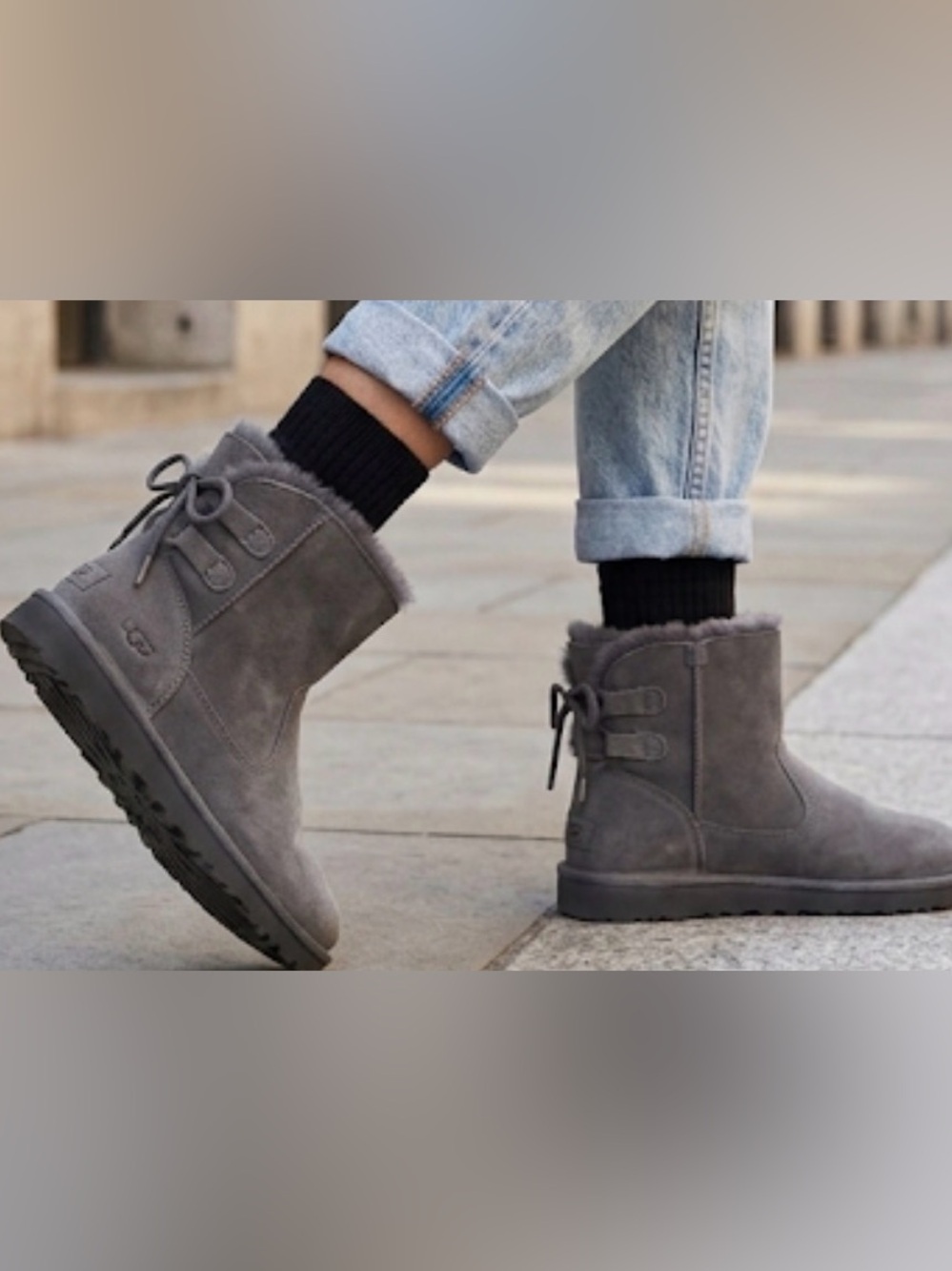 UGG Charcoal Suede Boots